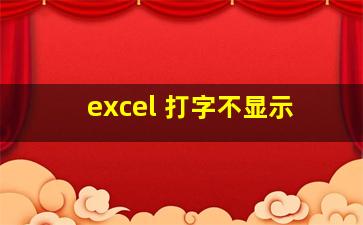 excel 打字不显示